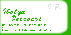 ibolya petroczi business card